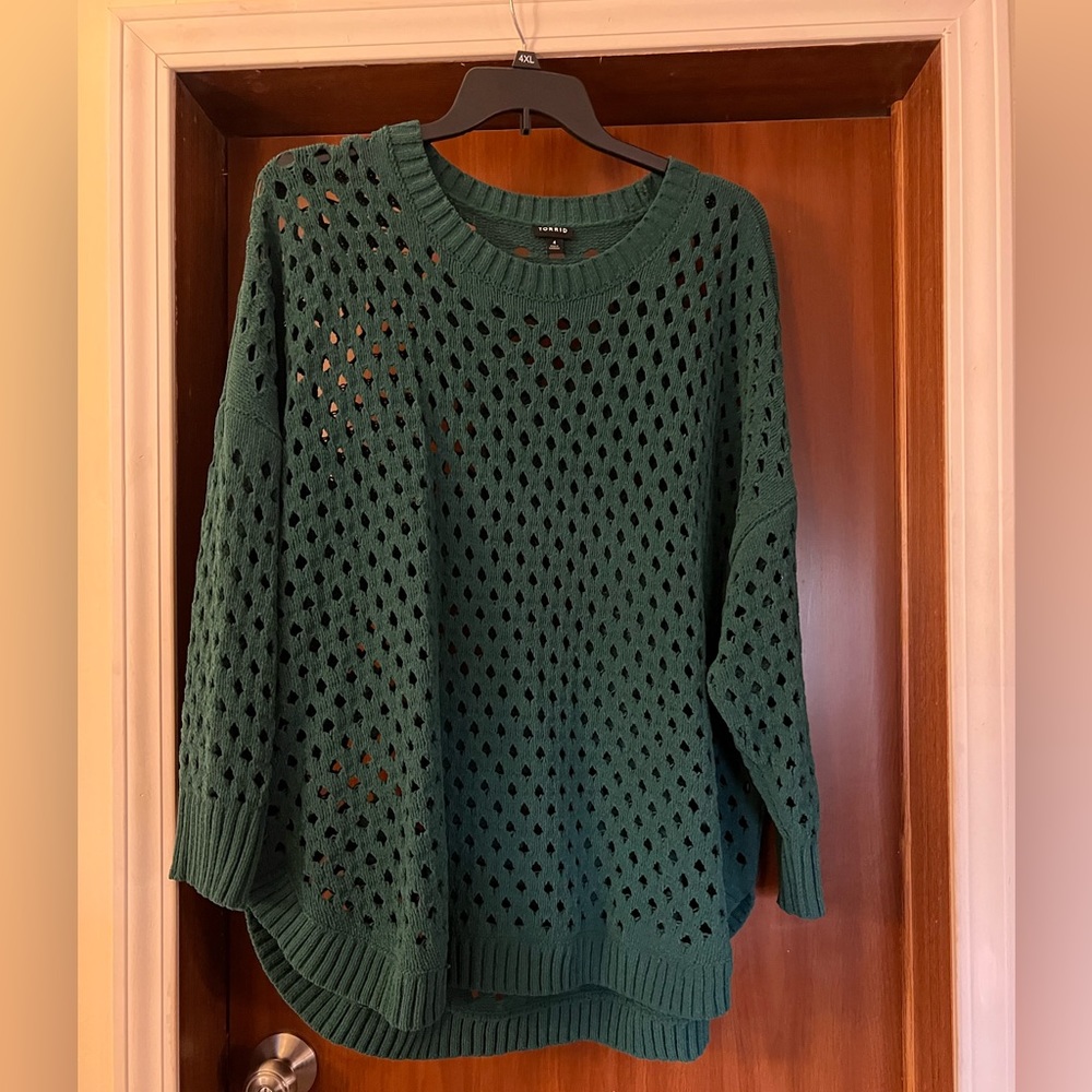 Torrid green sweater, size 4